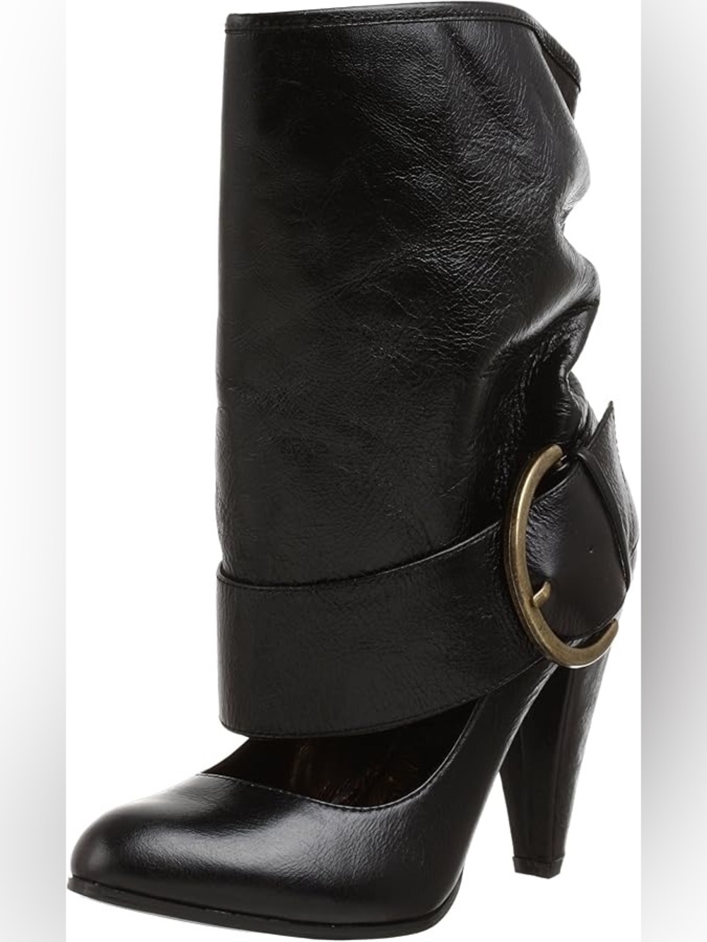 Naughty Monkey Vintage Black Buckle Booties Ankle Boots 8 Unique Style